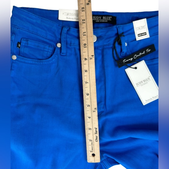 NEW Judy Blue Tummy Control HighWaist Skinny Garment Dyed Cobalt Blue Pant 9/29 - Picture 8 of 13